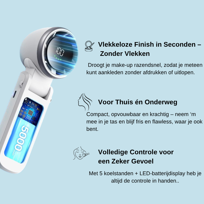 Oplaadbare Turbo Handventilator
